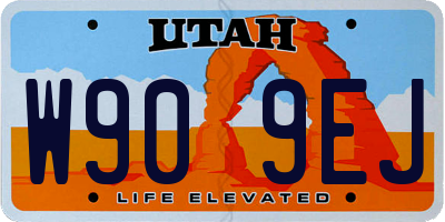 UT license plate W909EJ