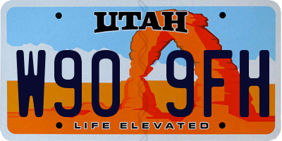 UT license plate W909FH