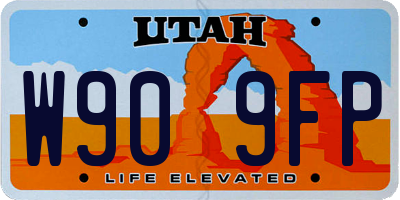 UT license plate W909FP
