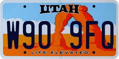 UT license plate W909FQ