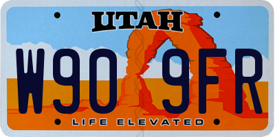 UT license plate W909FR