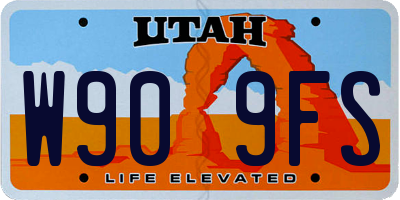 UT license plate W909FS