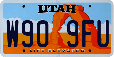 UT license plate W909FU