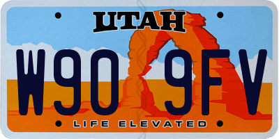 UT license plate W909FV