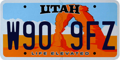 UT license plate W909FZ