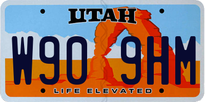UT license plate W909HM