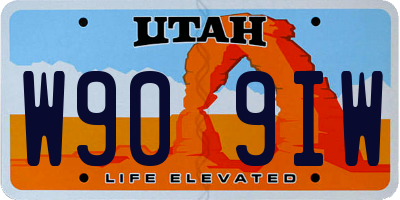 UT license plate W909IW