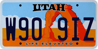 UT license plate W909IZ