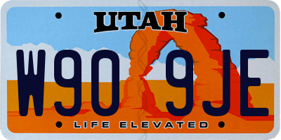 UT license plate W909JE
