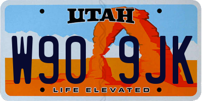 UT license plate W909JK