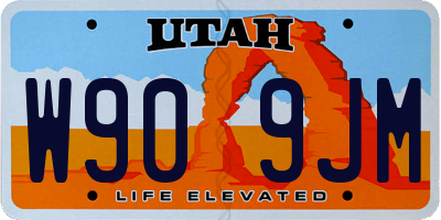UT license plate W909JM