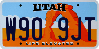 UT license plate W909JT