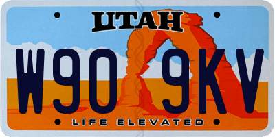 UT license plate W909KV