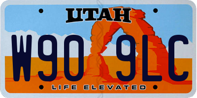UT license plate W909LC
