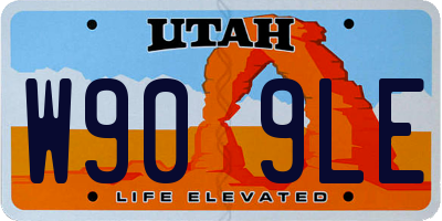 UT license plate W909LE