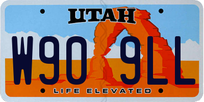 UT license plate W909LL