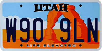 UT license plate W909LN