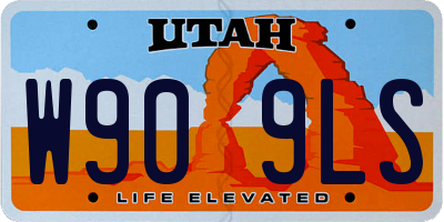 UT license plate W909LS