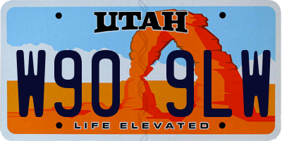 UT license plate W909LW