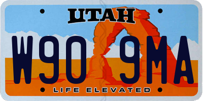 UT license plate W909MA