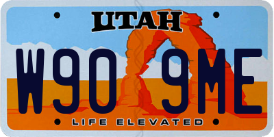 UT license plate W909ME