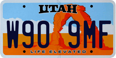 UT license plate W909MF