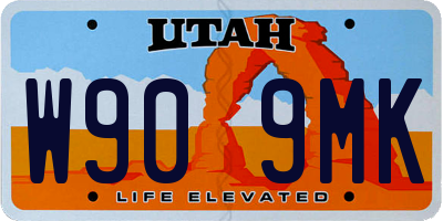 UT license plate W909MK