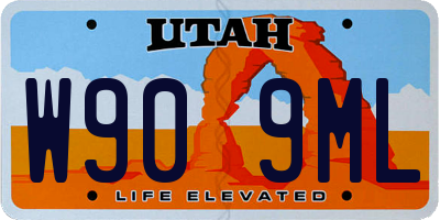 UT license plate W909ML