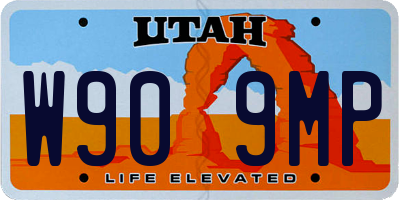 UT license plate W909MP