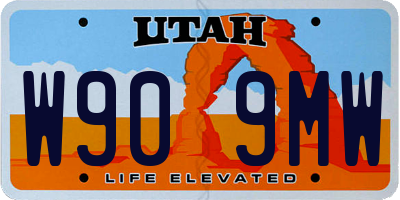 UT license plate W909MW
