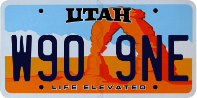 UT license plate W909NE