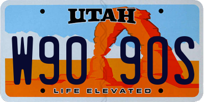 UT license plate W909OS