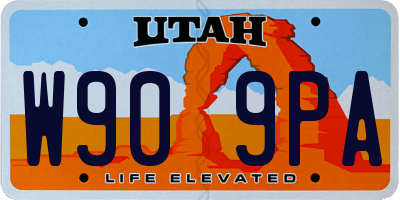 UT license plate W909PA