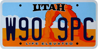 UT license plate W909PC