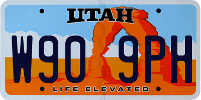 UT license plate W909PH