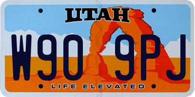 UT license plate W909PJ