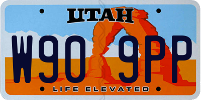 UT license plate W909PP