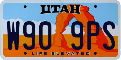 UT license plate W909PS