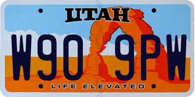 UT license plate W909PW