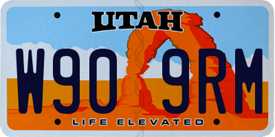 UT license plate W909RM
