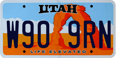 UT license plate W909RN