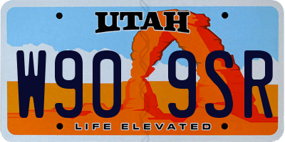 UT license plate W909SR