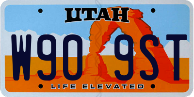 UT license plate W909ST