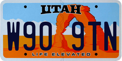 UT license plate W909TN
