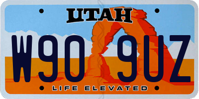 UT license plate W909UZ