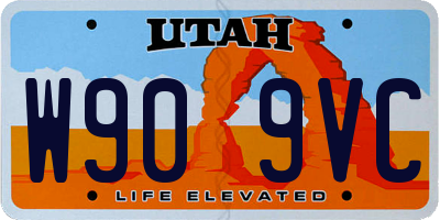 UT license plate W909VC