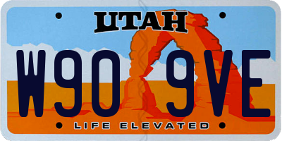 UT license plate W909VE