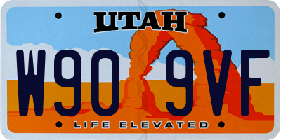 UT license plate W909VF