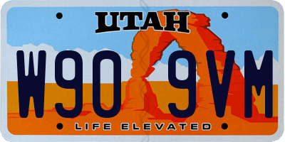 UT license plate W909VM
