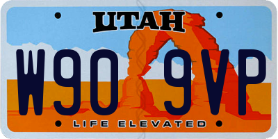 UT license plate W909VP
